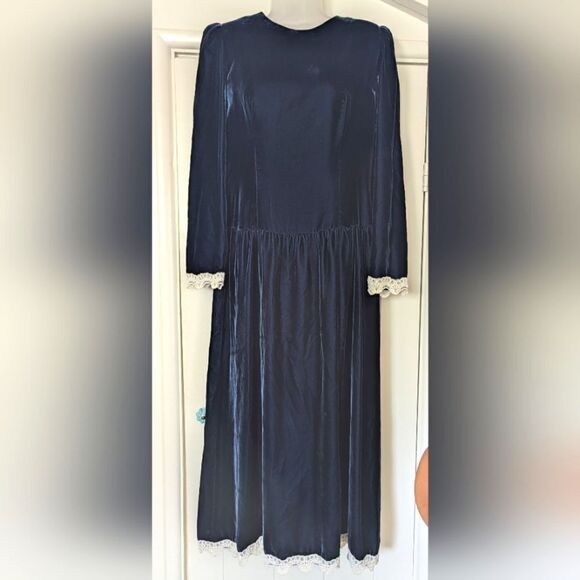VTG Lanz RSVP Velvet Maxi Dress Whimsigoth Fairy Grunge Witchy Romantic 8 - Picture 10 of 10